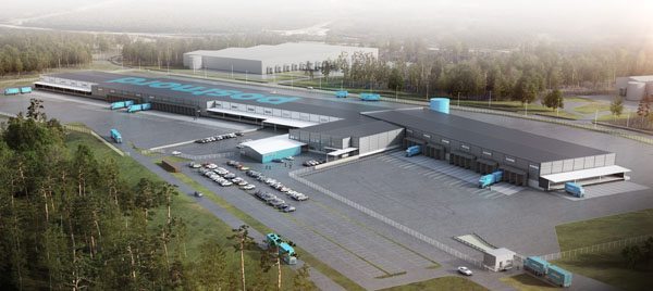 Vy från nord-väst av den nya terminalen i Örebro. 3D-bild: Krook & Tjäder