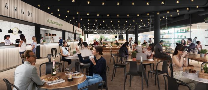Resecentrumets Kitchen Floor ska bli en kulinarisk upplevelse och en av anledningarna att besöka Helsingborg C. Illustration: Tengbom
