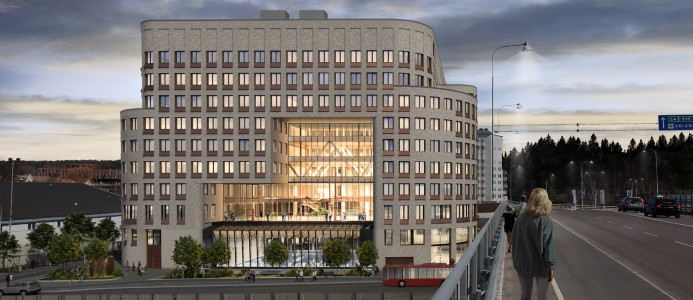 Kontorshuset kommer att miljöklassas enligt BREEAM Excellent. llustration: Walk the Room