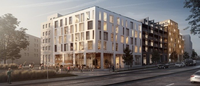 Visionsbild som visar hur husen som Kungsvåningen ska bygga kan komma att se ut. Illustration: Enter arkitektur.