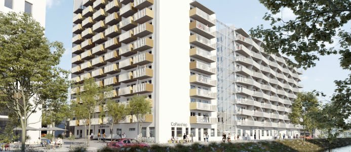 Projektet omfattar totalt 162 hyreslägenheter och ett garage. Bild: Skanska