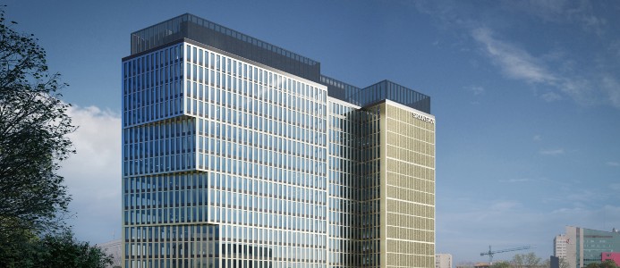 Illustration av P180 i Warszawa, Polen. Bild: Skanska