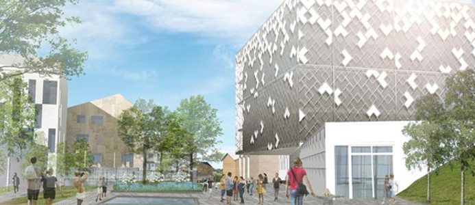 Vision fu00f6r resecentrum fru00e5n idu00e9- och gestaltningskonceptet fu00f6r Bu00e5lsta C. Bild: ETTELVA Arkitekter + LAND