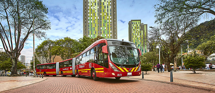 Volvo bussar i Bogota, Colombia