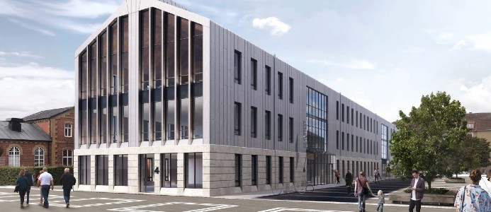 NCC:s uppdrag avser nyproduktion av kontorslokaler inklusive tillhörande utrymmen för teknik och förråd samt utemiljö och parkering. Fotograf: Sweco