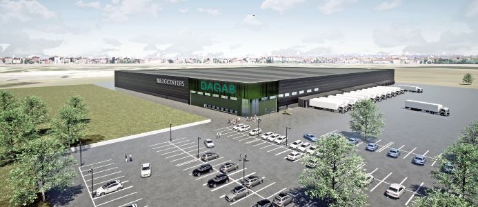 Logicenters och Dagabs anläggning i Landskrona. Bild: NREP