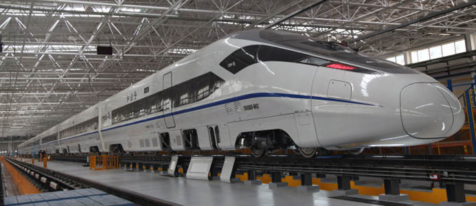 CRH380D u00e5ttavagnars hu00f6ghastighetstu00e5g. Bildku00e4lla: Bombardier