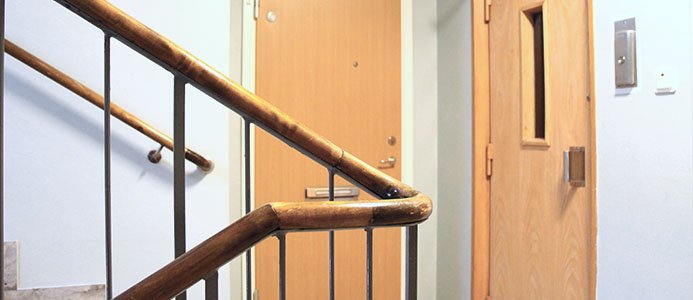 GDPR för brf. På bilden ett trapphus i en bostadsrättsförening.