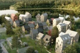 Nytt grönt bostadsområde byggs helt i trä Thumbnail