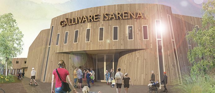 Gu00e4llivares nya is- och evenemangsarena. Bild: MAF arkitektkontor