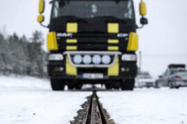 PostNords lastbilar på elväg Thumbnail