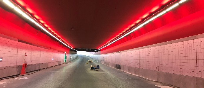 Den knappt 500 meter långa tunneln har byggts som en så kallad sänktunnel. Av: COWI
