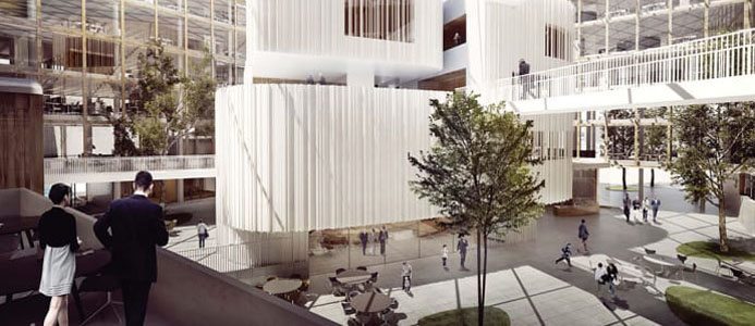 Uppsala nya stadshus, "Fröya ånyo". Illustration: Henning Larsen Architects