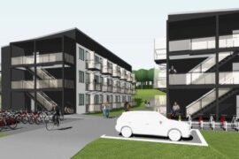 54 studentlägenheter vid Väsby station i modulform Thumbnail