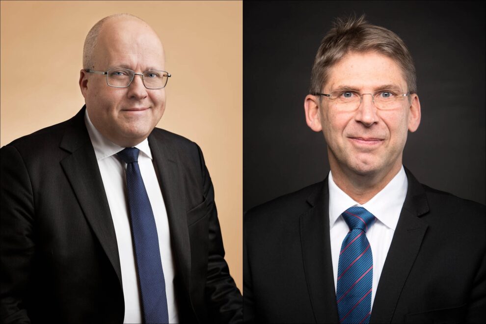 Mikael Staffas, vd och koncernchef Boliden, och Jan Moström, vd och koncernchef LKAB. Foto: Boliden/Jeanette Hägglund, samt Fredric Alm/Alm & ME