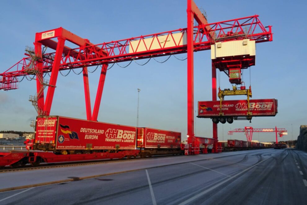 Kombiterminalen i Rosersberg. Foto: Pressbild/Gävle Containerterminal