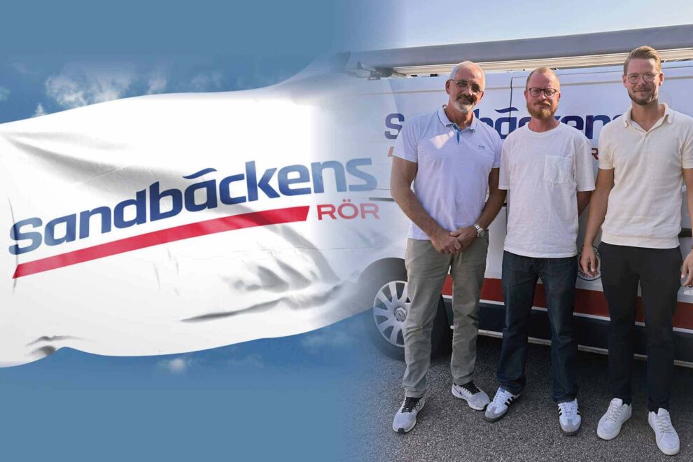 Per Herrlin regionchef, Tobias Alm och Benjamin Andheden Sprinkler Syd. Bild: Sandbäckens