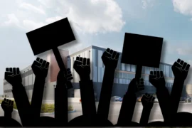 Protester mot byggföretaget – vill stoppa jätten Thumbnail